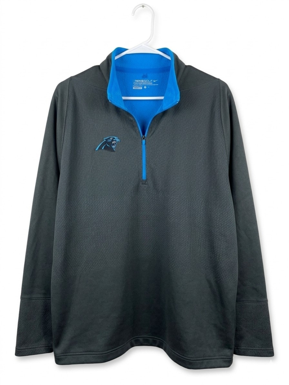 Nike Men’s Carolina Panthers Black & Blue Quarter-Zip Pullover